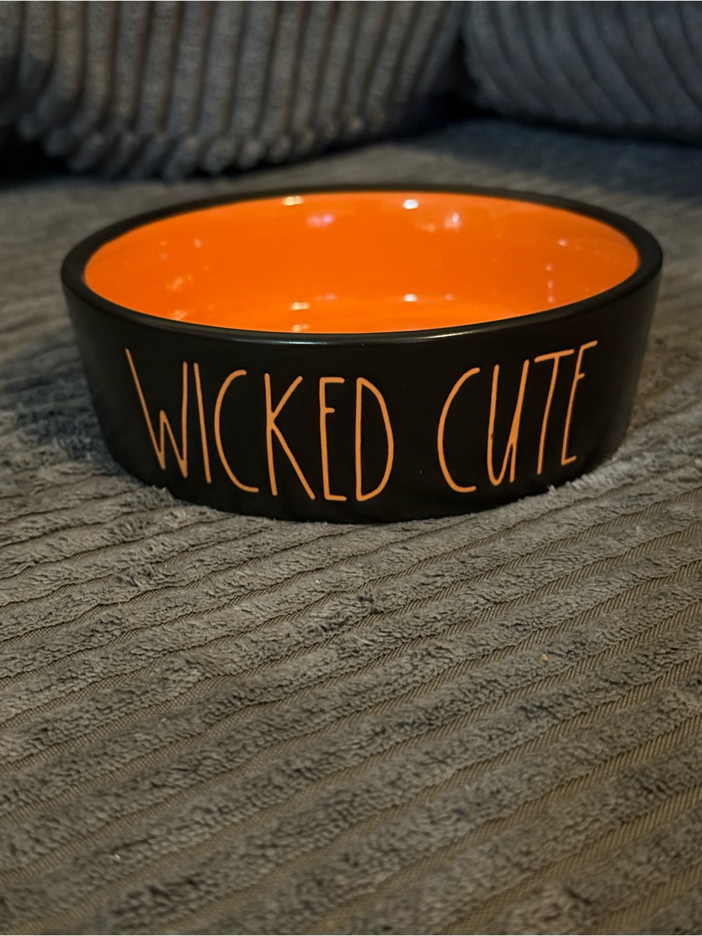 Rae Dunn Black & Orange Ceramic Cat 🐈⬛ Bowl WICKED CUTE- NWT